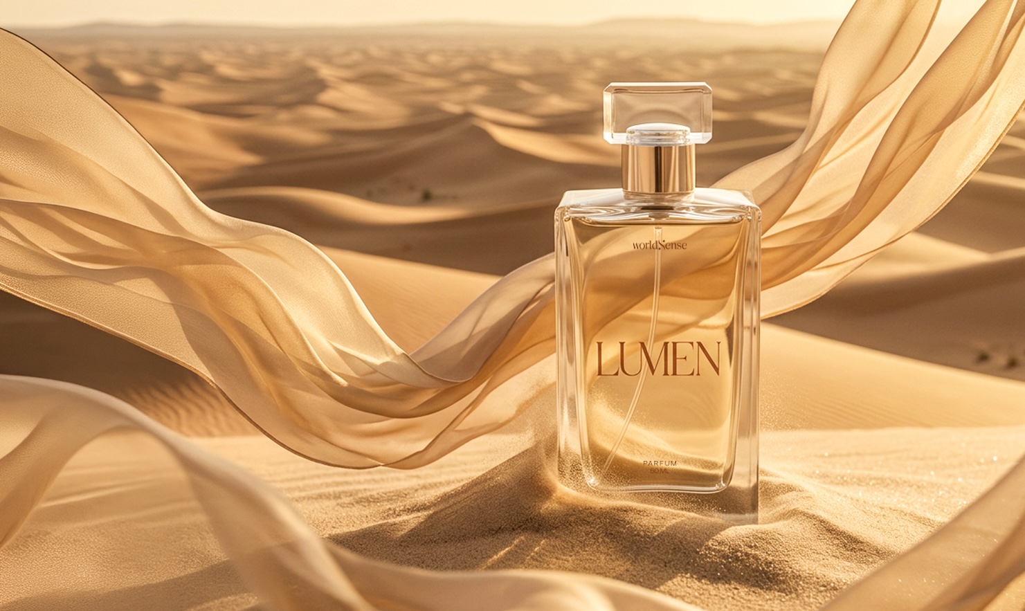 Frasco de Lumen sobre las dunas doradas